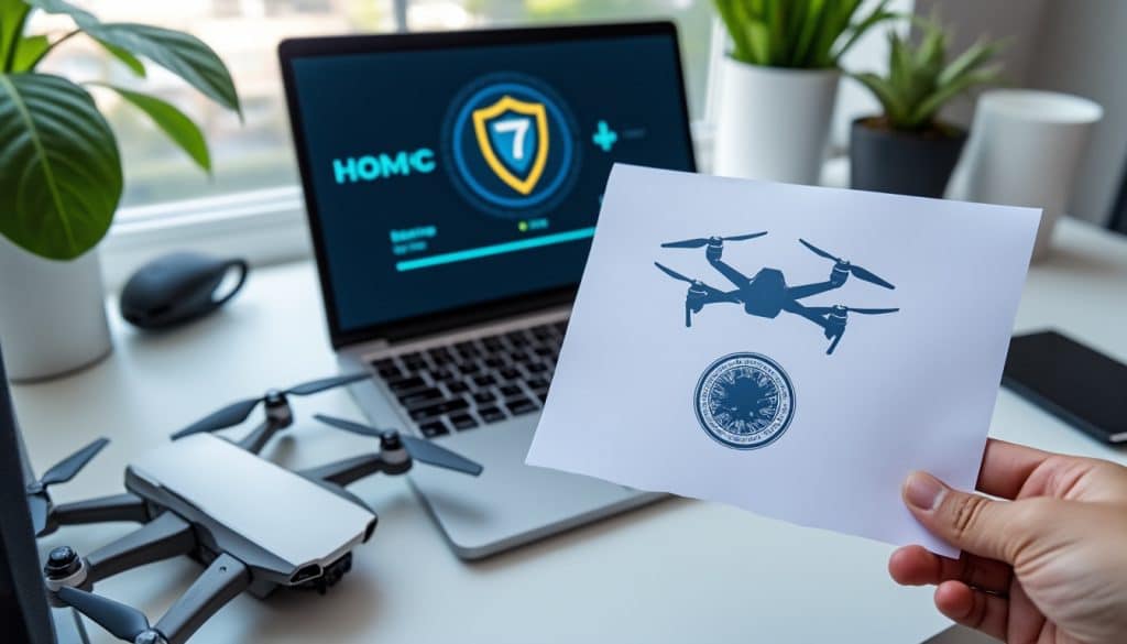 téléchargez votre attestation sur le portail officiel pour finaliser l’enregistrement de votre drone et conserver une preuve de conformité.
